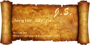 Jergler Sára névjegykártya