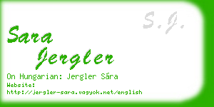 sara jergler business card